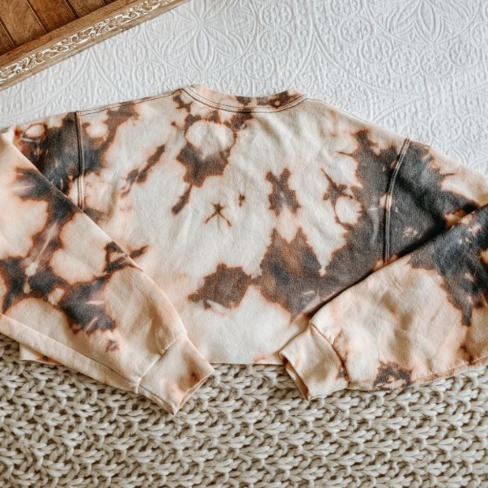 Fruit of the Loom Tie Dye Crop Crew Neck